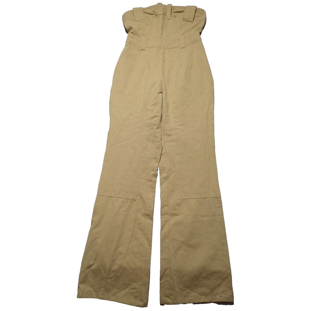 MURCI Size 4 Cotton Khaki Strapless Jumpsuit NEW